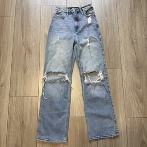 Hollister Jeans Juniors Size 5 (27x29) Ultra High Rise Dad Jean Vintage Stretch